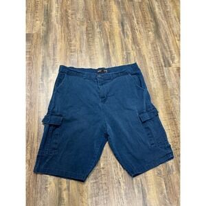 Wicked Stitch Mens Navy Blue Cargo Shorts Size 42 Utility Workwear Hiking Summer